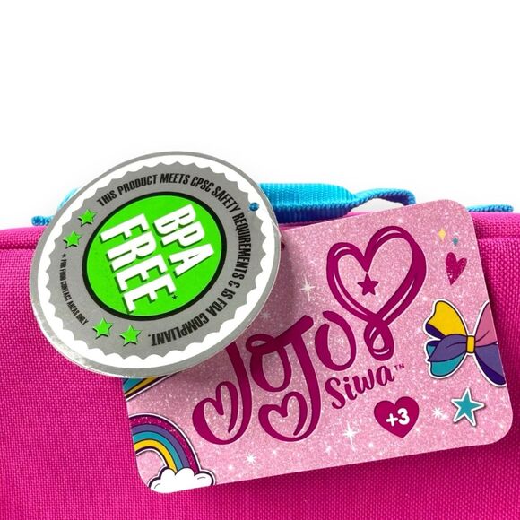 JoJo Siwa Girls Kids Lunch Box Bag Tote Believe in Your Dreams Pink Rainbow NWT - Picture 15 of 16